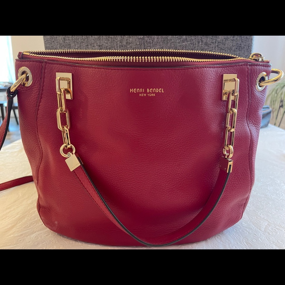 Henri Bendel Red Satchel/Hobo Crossbody Bag